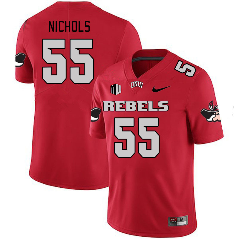 Men #55 Preston Nichols UNLV Rebels 2023 College Football Jerseys Stitched-Scarlet - Click Image to Close